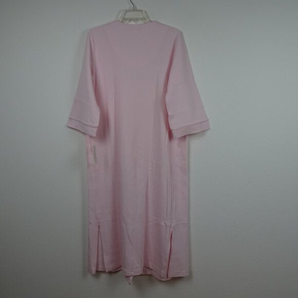 Miss Elaine Smocked Zip Robe Petite Size PS Pink House Coat Embroidered - Picture 5 of 11